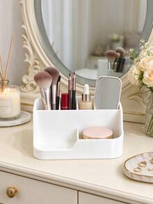 Creative 3D Printed Multi-Functional Compartment Storage Box, Divided Storage For Makeup Brushes, Lipsticks, Jewelry, Also Suitable For Remote Controls, Dual-Use For Vanity And Living Room, Minimalist Practical Desktop Organizer Gift - Multicolor - View 10