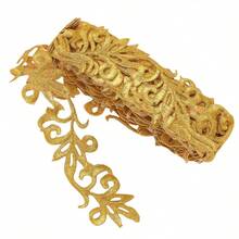 1M 3.5cm/7.6cm Hot Melt Adhesive Lace Trim Ribbon Crafts DIY Sewing Costumes Embroidery Golden Lace Ironing On Flower For Wedding Dresses Home Decor - Multicolor - View 16