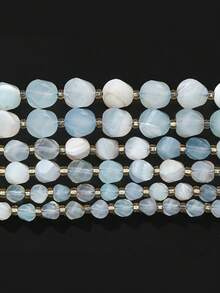 1 Strand 6/8/10mm Natural Irregular Shape Agate Jade Stone Beads For DIY Pendant Bracelet Jewelry Making Diy Handicrafts Accessories - Baby Blue - View 3