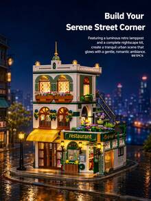 City Street Scene Puzzle Stress Relief Adult Building Block Model, Garden/Hotel/Building/Bridal Shop/Luxury Decor Style Modular Architecture Toy, 18+ Adult Exclusive Leisure Creative Game, Focuses On Stress Relief And Anxiety Reduction, Effectively Relieves Life And Work Pressure, Improves Irritability And Restlessness, DIY Free Assembly Process Is Healing And Relaxing - Multicolor - View 1