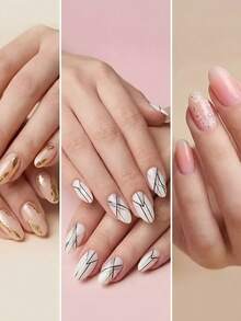 2/1pc Rhinestone Handle Professional Hard Gel Nail Brushes Dual-Ended Building Gel Brushes French Liner Brushes Acrylic Nails - Multicolor - View 5