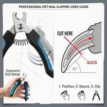 3pcs Pet Nail Clippers With Black And Blue Handles - Perfect For Grooming And Trimming Dog And Cat Claws, Ideal Gift For Pet Lovers - single hole - View 6