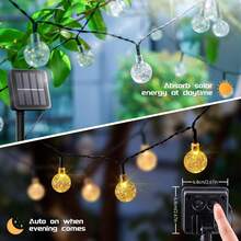 Solar Powered Bubble Ball String Lights, 100/50/20 LED Hanging Bubble Lights, 8 Lighting Modes, Automatic Light Sensor Switch, Suitable For Garden, Wedding, Party, Yard, Fence, Porch, Tree, Summer, Valentine's Day, Christmas Decoration - Solar Powered Bubble Machine - View 7