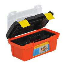 Portable Empty Plastic Toolbox With Removable Tray, Handheld Hardware Storage Organizer Box For Home Repair DIY Tools - Empty Box - View 3