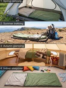 1pc Comfortable, Lightweight And Portable Zipper Sleeping Bag, Foldable And Easy To Carry, Essential Camping Gear For Backpackers And Hiking Enthusiasts, Perfect For Summer Outdoor Activities - A - View 3