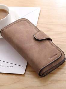 EIGIIS Women's Wallet PU Leather Trifold Wallet With Zipper Coin Pocket Slim Credit Card Holder, Large Capacity Clutch Purse With ID Window - Long - View 5