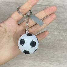 Customized Keychain, Tennis, Basketball, Football, Rugby Keychain, Printed With Sports Ball Pattern, Using Personalized Engraving And Laser Engraving Craftsmanship, Fashionable Style, Theme Of Sports Element Spherical Keychain, Ideal Holiday Gift, Also Exclusive Father's Day Gift, Suitable For Friends, Lovers, Sports Enthusiasts As Accessory, Unique Design. - Multicolor - View 9
