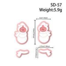 Christmas Snowman Polymer Clay Cutter, Cute Healing Winter Snowman Shape Clay Cutter, DIY Handmade Earring Pendant Brooch Making Tool, Compatible With Polymer Clay, 3D Printed, Clean Cut, Handmade Jewelry Floral DIY Craft Accessories, - Christmas Snowman - View 14