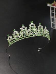 A Fashionable And Exquisite Alloy Crown, Suitable For Women's Wedding Party Hair Accessory - Mint Green - View 2