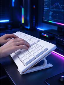 1 Set/3 Pieces Ergonomic Keyboard Stand With Black Mouse Pad, Designed To Prevent Wrist Fatigue During Long-Term Use. Features Non-Slip, Sturdy And Universal Keyboard Riser. Available In Multiple Colors, Suitable For Office Work - A - View 5