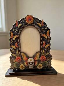 Day Of The Dead Wooden Photo Frame Decor, Memorial Holiday Atmosphere Decoration, Family Photo Album Ornament - A - View 8