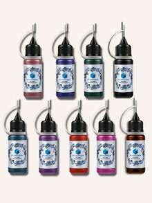 Multi-Color Hand-Painted Tattoo Ink With Tattoo Stencils, Semi-Permanent Waterproof Realistic Tattoo Ink For Men And Women, DIY Party Holiday Gift - Multicolor - View 2