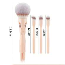 4pcs/Set Magnetic Travel Makeup Brush Set, Compact Travel Makeup Brushes For Powder, Blush, Eyeshadow & Detail Makeup, Lightweight Beauty Tool Set For Daily Use & Travel,Handbag Essentials & Gifts For Women - A - View 11