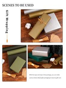 Gift Wrapping Paper Roll, 43cm X 300cm, Striped Backing, 5 Colors Available, Matte Decorative Wrapping Paper, Suitable For Christmas, Birthday, Wedding And Holiday Gift Wrapping - View 10