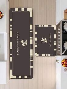 1 Pc Tulips Pattern Kitchen Mat, 3.5 Mm Soft Rubber That Is Easy To Clean. Suitable For Corridors, Bathrooms, Living Rooms, Outdoor Door Mats, And Toilets. Useable Throughout The Year And For Various Holidays. - Multicolor - View 10