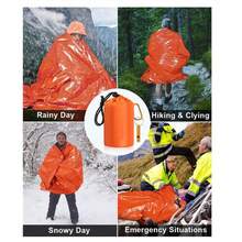 1 túi ngủ khẩn cấp giữ nhiệt Bivvy, túi sinh tồn chống nước chống gió giữ 90% nhiệt cơ thể, siêu nhẹ gấp gọn, chăn cứu hộ kèm túi đựng có dây rút cho leo núi và cắm trại ngoài trời - A - Xem 2