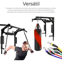 Barra De Dominadas, Home Gym 8 Ejercicios En 1, Soporta 400kg, Gimnasio En Casa, Fortalece Espalda Brazos Y Mas, Para Pared Y Piso, Uso Rudo FáCil InstalacióN - Negro - Ver 3