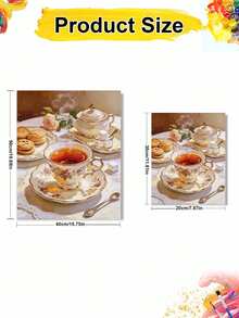Adult & Beginner Digital Oil Painting Kit, Exquisite Afternoon Tea, Easy Acrylic Painting Supplies (Includes Brushes & Paints), Suitable For Home Decor, Ideal Gift For Holiday. - Sets - View 4