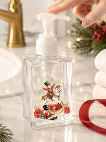 Nutcracker 透明真空泵瓶 | 秋季可補充壓泵瓶，防漏塑膠旅行分裝瓶；旅行泡泡分裝瓶－透明塑膠材質，無香料、不含乳膠（適用於乳液和底妝），適用於洗手液、牙膏、洗髮精、潤髮乳等；旅行必備，透明旅行化妝品容器（適用於底妝、保濕霜等）－僅限手洗，省空間設計，適合日常居家使用，萬聖節居家裝飾 - 彩色 - 查看 3