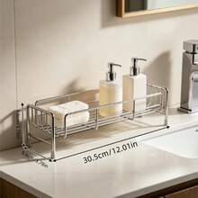 Bộ 2 món (Giá thoát nước inox + Khay hứng nước) Giá lưu trữ inox nhà bếp, rổ thoát nước, giá lưu trữ bồn rửa kèm khăn lau và miếng xốp, giá lưu trữ mỹ phẩm, giá phân loại, giá đựng gia vị nhà bếp. Giá lưu trữ nhỏ đa năng. - Nhiều màu - Xem 3