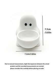 Halloween Cute Ghost Storage Bowl, Ghost Figurine, Decorative Storage, Round Candle Holder Base, Storage Tray, Home Decor, Suitable For Office, Desktop, Bookshelf, Tiered Tray, Halloween Decoration Essential, Halloween Gift Essential, Back To School Season, Back To School Essential - Multicolor - View 7