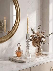 Light Luxury Premium Chic Candle Holder – Simple Textured Candle Stand, Fits Various Pillar Candle Sizes, Perfect For Home Decor, Room Decor, Party & Holiday Decor, Office Styling, Living Room Accessory, Also Ideal As Wedding & New Year Gift - Affordable Luxury - View 6