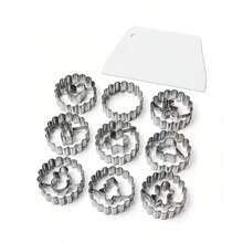 9pcs Christmas Theme Mini Stainless Steel Cookie Cutter Set, Small Hollow Cookie Cutters With Wavy Edges In Heart, Star, Christmas Tree And Gingerbread Man Shapes, Suitable For Making Jam-Filled Cookies - View 12