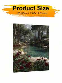 DIY Red Roses By Scenic Mountain River (Frameless Or Framed 8x12 / 16x20 Inches) Paint By Numbers Kit(Acrylic) Arts & Crafts For Adult Beginners, Home Wall Decor, And Creative Holiday Gifts For Interior Decor - Sets - View 9