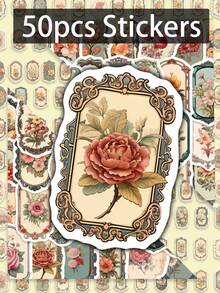 50pcs Aesthetic PVC Decals With Artistic Designs Are Suitable For Decorating Laptops, Cell Phones, Cars, Skateboards, Water Bottles, Scrapbooks, And Journals. They Make Excellent Rewards And Holiday Gifts. - A - View 12