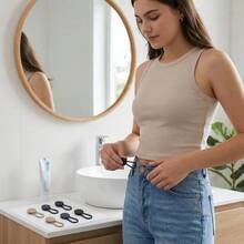 6pcs (3 Medium & 3 Large) Adjustable Waist Extender - No-Sew Denim Waist Extender, Durable Plastic Buckle, Suitable For Women's Jeans, Skirts And Dresses - Casual And Formal - Daily And Special Occasions - Easy To Install And Remove, Denim Waist Extender, Clothing Alteration Tool, Streetwear Accessory, Sturdy Clip Design, Skirt Extender, Discreet Accessory, Solid Structure, Fashion Accessory, Ideal Choice For Enthusiasts - Multi-color - View 2