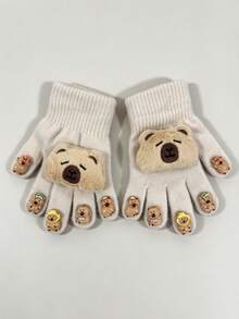 1 Pair Kids Cute Cartoon Paw Print Warm Gloves, Fashionable And Versatile, Suitable For Girls And Boys - Multicolor - View 7