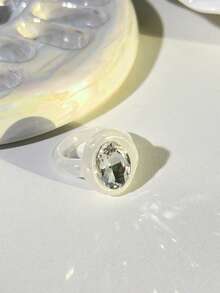 復古紮染樹脂貝殼造型女款戒指，個性化 3D 雲朵珠誇張戒指，小眾設計，日常與度假珠寶 - 多色1 - 查看 10