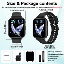 Jam Tangan Pintar Unisex, Layar Sentuh HD 1,83 Inci, Panggilan Nirkabel, Pengingat Gaya Hidup Sedentari, Tampilan Jam yang Dapat Disesuaikan, Pelacakan Aktivitas, Notifikasi Pesan, Kamera Jarak Jauh, Alarm, Pemantauan Kalori & Jarak, Berbagai Mode Olahraga, Kontrol Musik, Prakiraan Cuaca, Kompatibel dengan Android dan iOS, Hadiah Liburan yang Ideal - View 9
