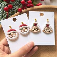Santa Claus Head Polymer Clay Cutter, Cartoon Santa Face Clay Cutter, DIY Handmade Earring Pendant Brooch Making Tool, Compatible With Polymer Clay, 3D Printed, Clean Cut, Handmade Jewelry Floral DIY Craft Accessories, - Santa Claus - View 3