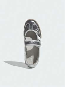 Adidas Originals Women's ORIGINALS SAMBA JANE "T-Strap" Ballet Style Mary Jane Sneakers KK2502 - Silver - View 5