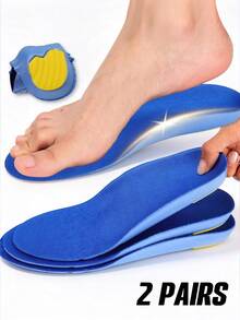 2 Pasang Sol Sepatu Olahraga Unisex Penyangga Lengkung Kaki, Peredam Guncangan, Bernapas, Menyerap Keringat, Dapat Dipotong, Berbagai Ukuran, Pelindung Kaki - 2 pasang - biru - View 11