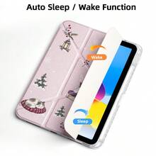 DANYCASE Y-Fold 平板保護殼 可愛風格，適用於 iPad (A16) 11代 11"/10代 10.9"/Air 8 (M4) 11" 2026/Honor Pad X8a/A8b 7代 8代 9代 10.2"/Pro 11 2020-2022/Air 7/6 (M3/M2) 11"，多角度支架保護套，附筆槽，自動喚醒/睡眠 - 喝茶的幽靈 - 查看 7