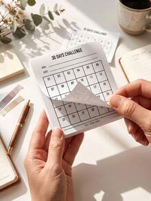 50sheets 30Days Challenge Habit Tracker Notepad,Square Tear-Off Habit Tracking Sticky Note,Daily Goal Checklist Planner Memo Pad For Fitness Reading Study, Minimalist Desk Stationery,Thanksgiving Christmas Holiday Gift For St Udents & Office Workers - Multicolor - View 2