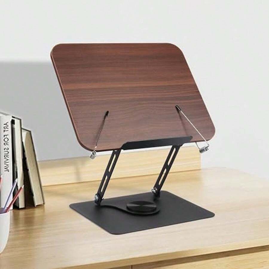 Book Stand With Adjustable Height And Angle, 360-Degree Rotating Base, Foldable And Portable, Lightweight Design Suitable For Offices, Kitchens, School Textbooks, Cookbooks, Magazines, Tablets, Etc. - Multicolor - View 1