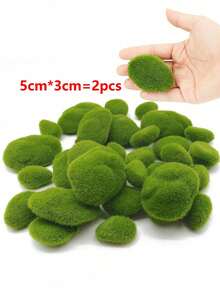 10pcs 3 Sizes Artificial Moss Stone Decor, Green Moss Balls, Moss Stones, Green Moss Covered Rocks, Faux Moss Decoration For Floral Arrangements, Fairy Gardens And DIY Crafts - A - View 14