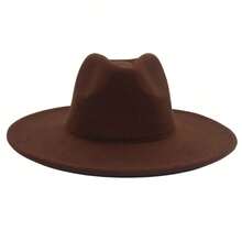 1pc Y2K Style Unisex Solid Color Jazz Hat, Outdoor Sun Hat, Suitable For Men, Ideal For Outdoor Sports, Sun Protection And Daily Commute - Coffee Brown - View 10