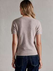 HEYMINI Autumn/Winter New 100% Cashmere Sweater, Women's Slim Fit Round Neck Short Sleeve Knit Top, Suitable For Daily Wear - Maroon - View 5
