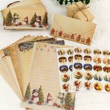 Vintage Christmas Stationery Paper & Envelope Set, Includes 60 Sheets Of Lined Letter Paper + 30 Envelopes + 40 Stickers, 10 Classic Christmas Designs - Suitable For Letters To Santa, Greeting Cards And DIY Holiday Crafts - Multicolor - View 9