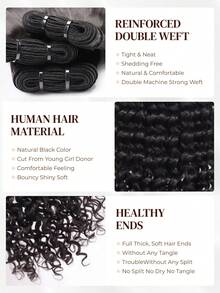 ARABELLA 15A Grade 1PC & 3Pcs 100% Unprocessed Human Hair Deep Wave Human Hair Bundles Weave Extensions Natural Color Wavy Texture Human Hair Bundles For Women Brazilian Human Hair Bundles - SNatural - View 7