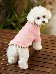 1PC Pink/Yellow Lapel Pet Clothes Fashionable And Casual Winter Warm Pullover Suitable For Small And Medium Sized Cats And Dogs - Multicolor - View 7