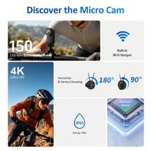 Kamera Aksi Thumb 4K Perekam Portabel Multi-Scene untuk Bersepeda, Memancing, Ski, Memotret Hewan Peliharaan, Vlog yang Dipasang di Kepala, Kamera Video Digital Portabel Luar Ruangan Sudut Pandang Orang Pertama - View 6