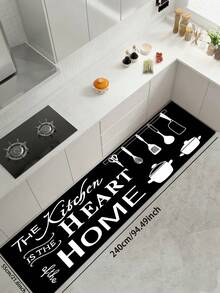 1pc American Style Kitchen Utensil Silhouette Kitchen Mat, 3.5mm Cuttable Absorbent Stain-Resistant, Entrance Doormat Indoor Bathroom Mat Hallway Carpet Small Rug, Suitable For Kitchen Bathroom Laundry Room Toilet - Multicolor - View 14