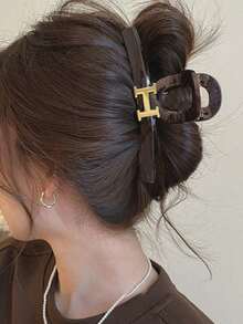 2pcs Women's Exquisite Hair Clips, Multi-Functional Styling, Suitable For Daily Wear, Office And Special Occasions, Non-Slip Summer Hair Clips - Brown - View 1