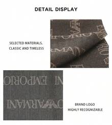 Emporio Armani Unisex Tassel Scarf With Allover Logo Print EM004238 AF21541 F6138 - Brown EM004238 AF21541 F6138 - View 9