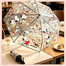 1pc Snoopy Transparent Folding Umbrella, Cute Transparent Rain Gear, Suitable For Daily Commute, School, Travel, Perfect Gift For Snoopy Fans For Back To School, Birthday, Graduation - A - View 6